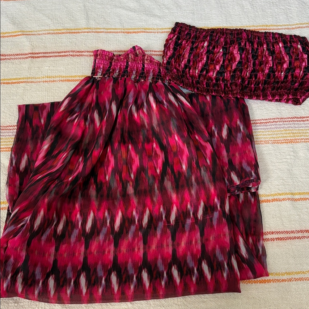 XS Top & S Bottom - NWOT - MISA Los Angeles - Bandeau & Wide Leg Pant Set